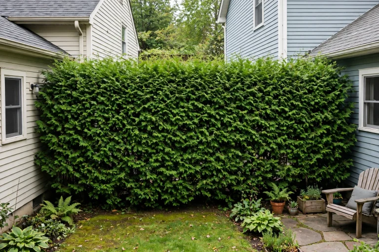 Living Privacy Screens for Small Residential Backyards With Limited Space Between Neighboring Properties