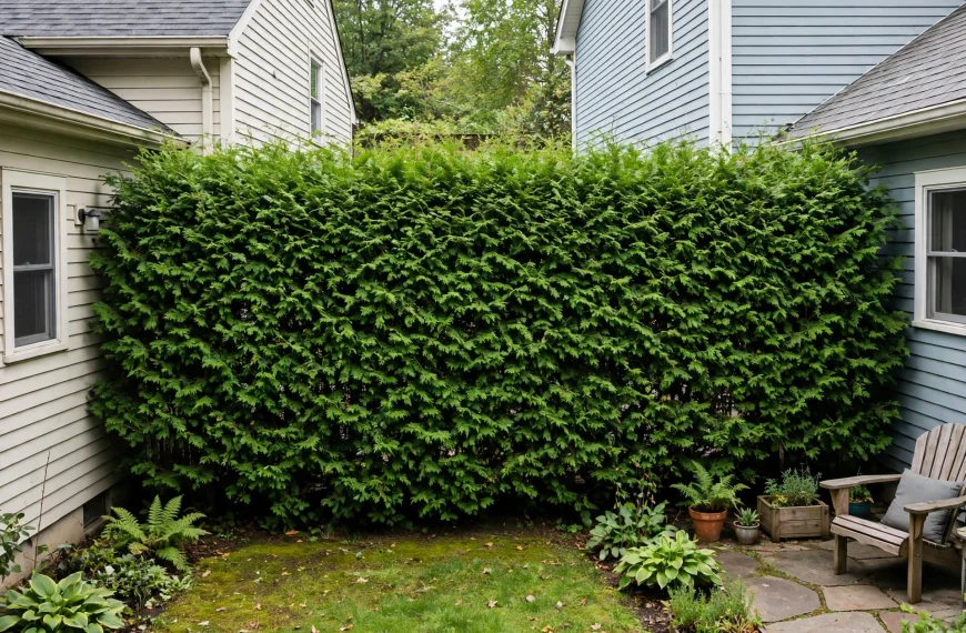 Living Privacy Screens for Small Residential Backyards With Limited Space Between Neighboring Properties